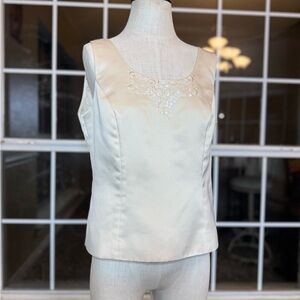 Kasper Satin Sleeveless Blouse – Women’s | Cream